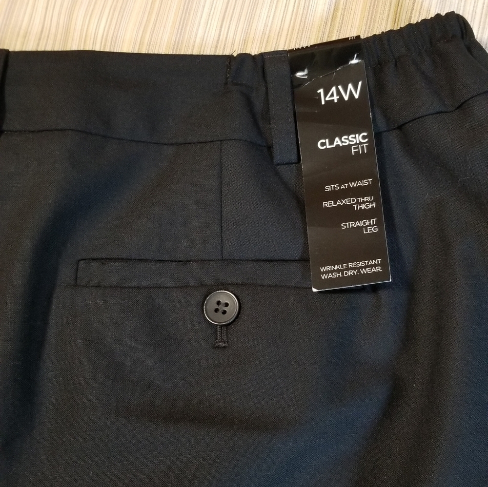 Jones New York NWT Easy Care Black Straight Leg Business Dress Pants Size 14W - Picture 4 of 9